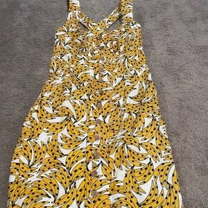 Farm Rio Linen Banana Print Dress